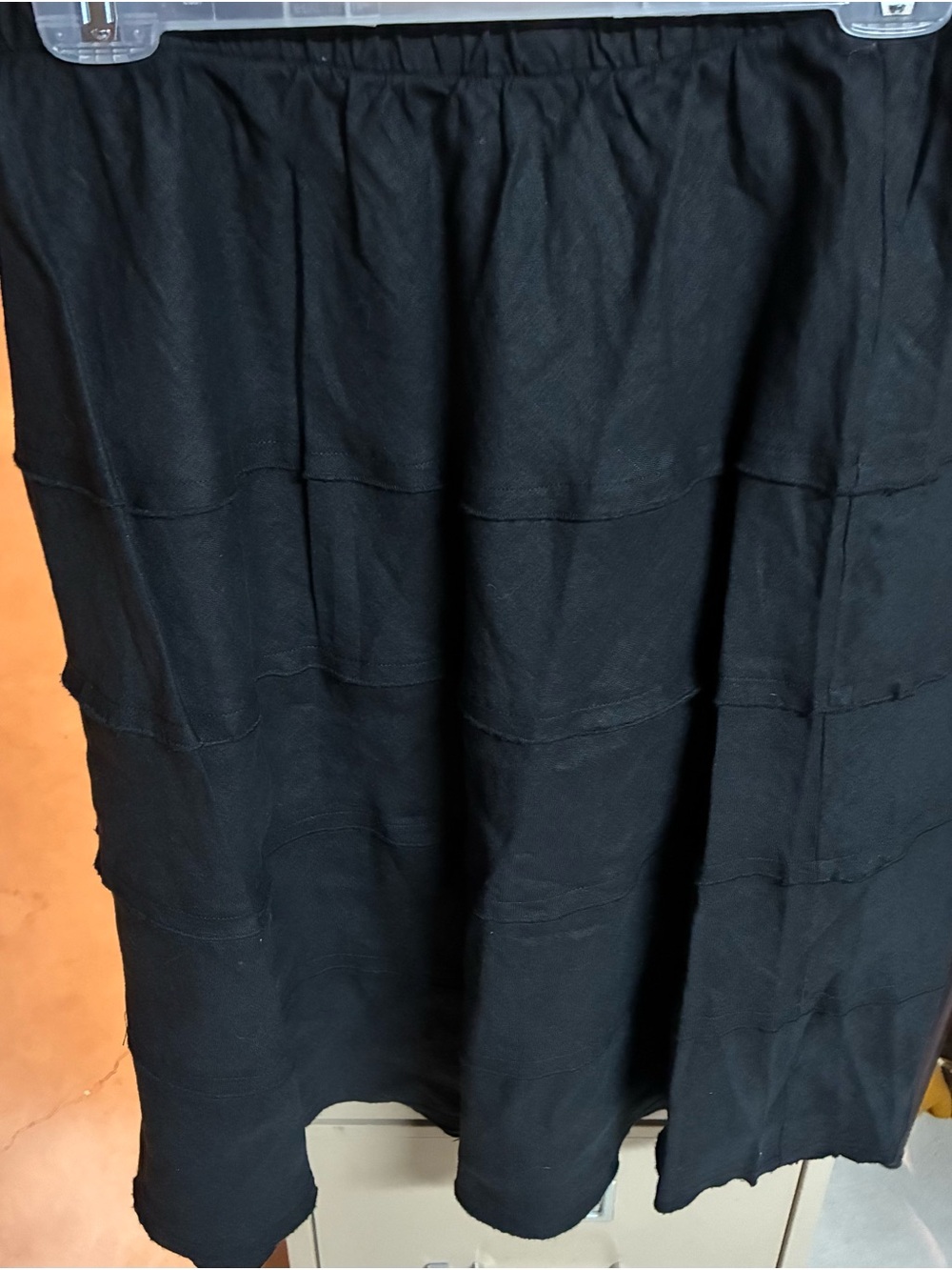 Soft Surroundings Black Tiered Maxi Skirt